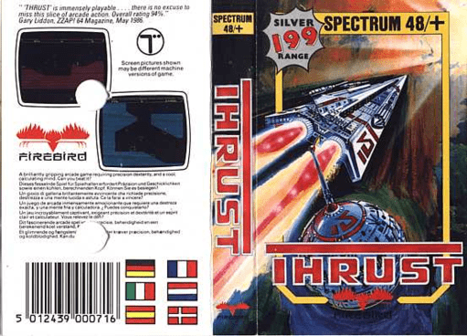 Thrust box art for ZX Spectrum